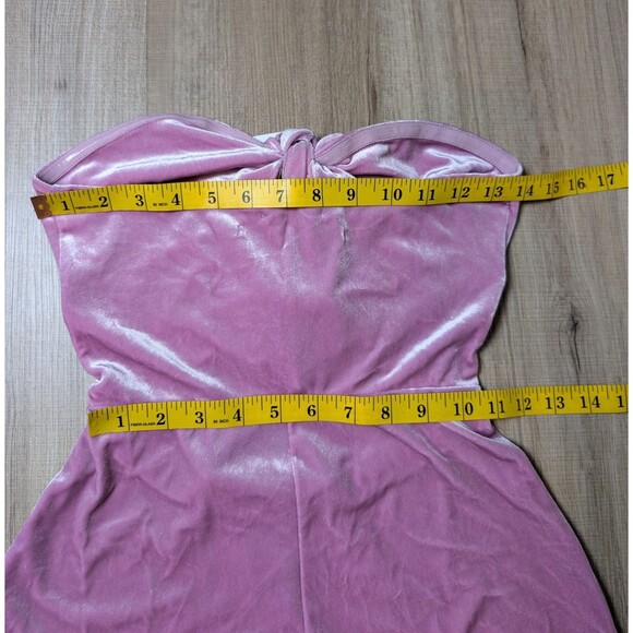 NWT Urban Outfitters Size S Velvet Romper Maddie Tie Front Lilac Glam Party $59 - Picture 10 of 12